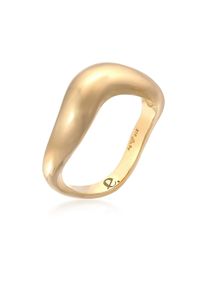 Elli Premium Damen Fingerring "Organic Wellen Trend 925 Silber", 56mm, ohne Stein, Silber 925 (Sterlingsilber), 2.5mm, gold, Silber 925