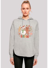 F4NT4STIC Damen Kapuzenpullover "Let It Snow Gingerbread", grau, casual, Gr. XS, Obermaterial: 100% Baumwolle, Pullover, Premium Qualität,