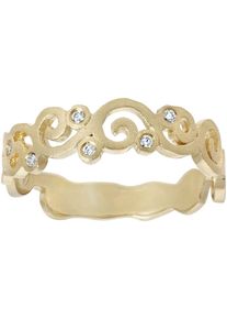 Firetti Damen Fingerring "Schmuck Geschenk Gold 585 Damenring Goldring Ranke", 17, 0,06 ct SI = kleine Einschlüsse, Gelbgold 585-Diamanten, 5,7mm,