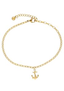 Firetti Fußkette "Schmuck Geschenk Körperschmuck maritim Anker+Seil, Ankerkette", Edelstahl, gold, Edelstahl, Fußkettchen
