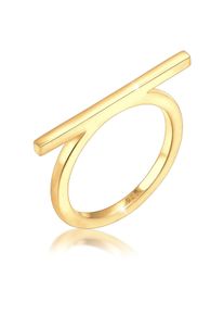 Elli Damen Fingerring "Geo Minimal Trend Steg 925 Silber", 56mm, ohne Stein, Silber 925 (Sterlingsilber), 1.5mm, gold, Silber 925 (Sterlingsilber),