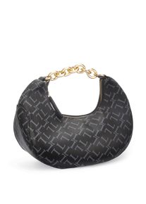 Lascana Damen Umhängetasche, schwarz, Lederimitat, gemustert, Taschen, Henkeltasche, Hobo Bag, Umhängetasche mit Kettendetail VEGAN