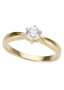 Firetti Damen Solitärring "Schmuck Geschenk Gold 750 Damenring Verlobungsring Goldring Solitär", 17, 0,5 ct P2 = erkennbare Einschlüsse, Gelbgold
