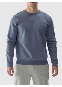 4F Herren Sweatshirt, blau, sportlich, Gr. S, unifarben, Jersey, Obermaterial: 80% Baumwolle, 20% Polyester, Sweatshirts