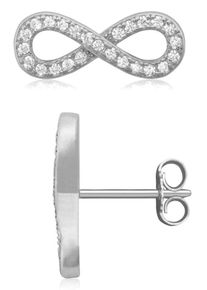 Firetti Mädchen Paar Ohrstecker "Schmuck Geschenk Silber 925 Ohrschmuck Infinity Unendlichkeit Schleife", Silber 925 (Sterlingsilber), bunt, Silber