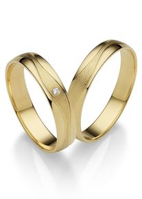 Firetti Trauring "Schmuck Geschenk Gold 375 Hochzeit Ehering "LIEBE"", 72, 0,01 ct SI = kleine Einschlüsse mit Brillant, Gelbgold 375, 4mm, gold,