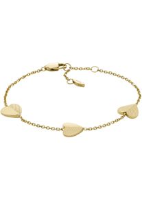 Fossil Damen Armband "HARLOW, Herz, JF04653710", Edelstahl, gold, Edelstahl, Armbänder