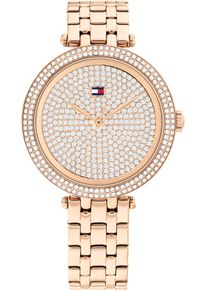 Tommy Hilfiger Damen Quarzuhr "NATALIE", rosa, Armbanduhren, Armbanduhr, Damenuhr, Edelstahlarmband, analog, Glaskristalle
