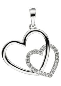 Jobo Damen Herz-Anhänger "Anhänger Herz Herzen", Silber 925 (Sterlingsilber), silber, Silber 925 (Sterlingsilber), Schmuckanhänger, 925 Silber mit 28