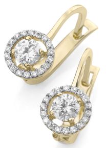 Firetti Damen Paar Ohrhänger "Schmuck Geschenk Gold 375 Ohrschmuck Ohrhaken Solitär Glitzer", Gelbgold 375, gold, Gelbgold 375, Ohrringe, mit