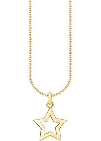 Thomas Sabo Damen Kette mit Anhänger "Stern-Anhänger, KE2222-001-21-L45V, KE2222-413-39-L45V", 45, Silber 925 (Sterlingsilber), gold, Silber 925