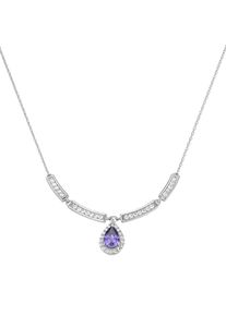 Damen Collier "mit Ziersteinen, Silber 925", 45cm, Silber 925 (Sterlingsilber), lila, Giorgio Martello MILANO, Silber 925 (Sterlingsilber), Halsketten