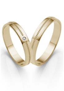 Firetti Trauring "Schmuck Geschenk Gold 375 Hochzeit Ehering "LIEBE"", 72, 0,001 ct SI = kleine Einschlüsse mit Brillant, Gelbgold 375, 3,5mm, gold,
