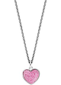 Herzengel Mädchen Kette mit Anhänger "Glitzerherz, HEN-GLITTERHEART", Silber 925 (Sterlingsilber), L: 39cm B: 1,25mm, bunt, Silber 925