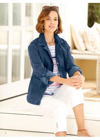Casual Looks Damen Jeansblazer "Jeans-Blazer", blau, Gr. 38, 99% Baumwolle, 1% Elasthan, Blazer