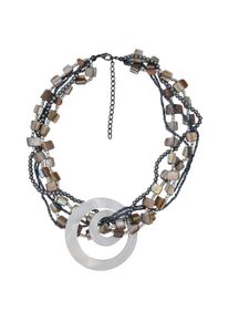 Steuer Damen Lange Kette "Metall Muschelcollier naturtöne, mehrreihig mit Mittelteil", 52,5cm, Metall, L: 52,5cm B: 65.0mm, bunt, Metall, B:65.0mm,