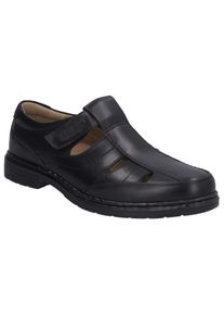 Josef Seibel Herren Klettschuh "Alastair 08", Gr. 45, schwarz, Leder, unifarben, klassisch, Schuhe, Bäcker Sandale, Halbschuh, Komfortschuh in