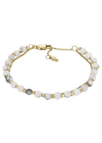 Fossil Damen Armband "JEWELRY, JF04443710, JF04444791, JF04445040", Edelstahl, gold, Edelstahl, Armbänder, mit Howlith, Rosenquarz oder Türkis