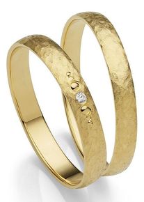 Firetti Trauring "Schmuck Geschenk Gold 375 Hochzeit Ehering "LIEBE"", 55, ohne Brillant, Gelbgold 585, 3mm, gold, Gelbgold 585, Fingerringe, Made in