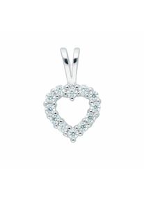 Adelia´s ADELIA ́S Damen Ketten-Anhänger "Damen Silberschmuck 925 Silber Anhänger Herz mit Zirkonia", Silber 925 (Sterlingsilber), silber, Silber 925