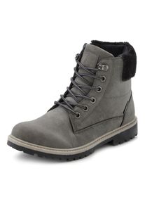 Lascana Damen Stiefelette, Gr. 36, grau, Obermaterial: 92% Lederimitat, 8% Textilmaterial. Futter: 100% Polyester. Decksohle: 100% Polyester.