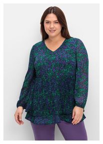 Damen Tunika "Große Größen", schwarz, feminin, Gr. 50, sheego by Joe Browns, gemustert, Obermaterial: 100% Polyester;Futter: 100% Polyester, Tuniken,