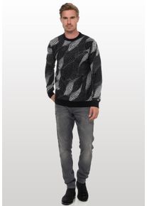 Rusty Neal Herren Strickpullover, schwarz, casual, Gr. XXL, mehrfarbig, 70% Polyacryl, 30% Baumwolle, Pullover, im angesagten Wellen-Design