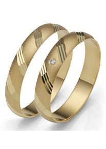 Firetti Trauring "Schmuck Geschenk Gold 375 Hochzeit Ehering "LIEBE"", 70, ohne Brillant, Gelbgold 585, 4,0mm, gold, Gelbgold 585, Fingerringe, Made
