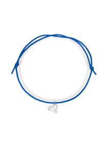Beka & Bell BEKA & BELL Damen Armband "925 Sterling Silber Glänzend Taube Textil 14-28cm", 14-28cm, Silber 925 (Sterlingsilber), blau, Silber 925