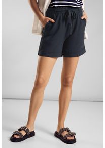 Street One Damen Shorts, blau, casual, Gr. 32, unifarben, Stoff, 100% Viskose, Hosen, High Waist