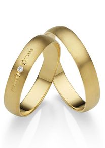 Firetti Trauring "Schmuck Geschenk Gold 375 Hochzeit Ehering "LIEBE"", 66, 0,01 ct SI = kleine Einschlüsse mit Brillant, Gelbgold 585, 4mm, gold,