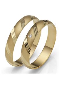 Firetti Trauring "Schmuck Geschenk Gold 375 Hochzeit Ehering "LIEBE"", 58, ohne Brillant, Gelbgold 375, 4,0mm, gold, Gelbgold 375, Fingerringe, Made