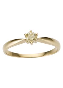 Firetti Damen Solitärring "Schmuck Geschenk Gold 750 Damenring Verlobungsring Goldring Solitär", 19, 0,2 ct LR = lupenrein, Gelbgold 585-Diamanten,