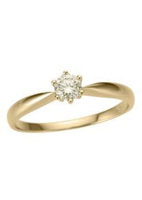 Firetti Damen Solitärring "Schmuck Geschenk Gold 750 Damenring Verlobungsring Goldring Solitär", 16, 0,25 ct LR = lupenrein, Gelbgold 585-Diamanten,