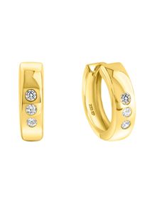 Firetti Damen Paar Creolen "Schmuck Geschenk Gold 333 Basic, ca. 15,5 mm", Gelbgold 333, gold, Gelbgold 333, Ohrringe, mit Zirkonia (synth.)
