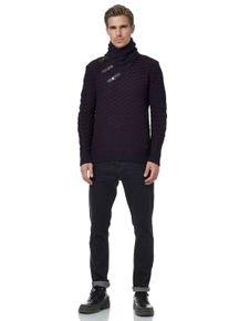 Rusty Neal Herren Strickpullover, blau, casual, Gr. XXL, mehrfarbig, 70% Polyacryl, 30% Baumwolle, Pullover, mit extravagantem Schalkragen