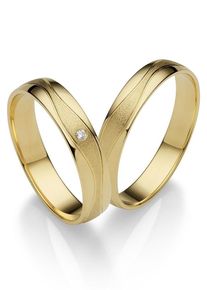 Firetti Trauring "Schmuck Geschenk Gold 375 Hochzeit Ehering "LIEBE"", 55, 0,01 ct SI = kleine Einschlüsse mit Brillant, Gelbgold 585, 4mm, gold,