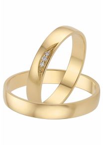 Firetti Trauring "Schmuck Geschenk Gold 375 Hochzeit Ehering "LIEBE"", 18, 0,02 ct SI = kleine Einschlüsse mit Brillanten, Gelbgold 375, 3,5mm, gold,