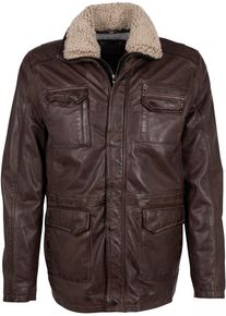 Mauritius Herren Lederjacke "GMJaeff", braun, modisch, Gr. XXL, unifarben, Obermaterial: 100% Schafsleder, Jacken, mit Fellimitat, verdeckter