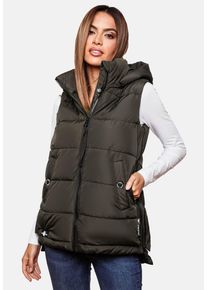 Marikoo Damen Steppweste "Zarinaa", grau, Gr. XS, Obermaterial: 100% Polyester, Futter&Wattierung: 100% Polyester, Westen, mit vier seitlichen Taschen