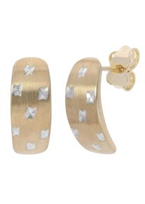 Vivance Damen Paar Ohrstecker "bicolor", Gelbgold 375, gelb, Gelbgold 375, Ohrringe, rhodiniert und diamantiert