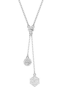 Swarovski Damen Y-Kette "Schmuck Geschenk Dextera Y-Anhänger Kugel und Würfel, 5693207", Metall, L: 67cm, silber, Metall, Halsketten, mit Swarovski