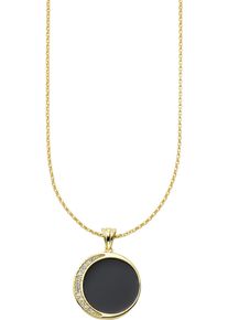 Damen Kette mit Anhänger "Schmuck Geschenk Silber 925 Halskette mit Anhänger schwarz", Silber 925 (Sterlingsilber), L: 51cm B: 1,1mm, schwarz,