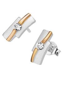 Lady Damen Paar Ohrstecker, Zirkonia ct, silber, Ohrringe