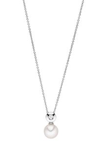 ADRIANA Damen Kette mit Anhänger "R238", Silber 925 (Sterlingsilber)-Perlen, L: 50cm, weiß, Silber 925 (Sterlingsilber), Perlen, Halsketten, mit