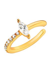 Lady Damen Paar Ohrclips, Zirkonia ct, silber, Ohrringe
