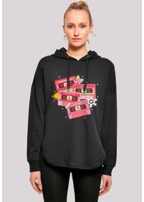 F4NT4STIC Damen Kapuzenpullover "Weihnachten Retro Song Tapes Pink", schwarz, casual, Gr. M, Obermaterial: 100% Baumwolle, Pullover, Premium