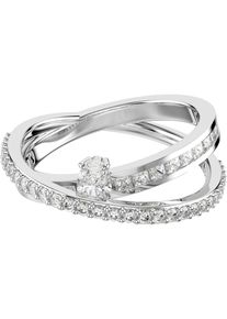 Swarovski Damen Fingerring "Schmuck Geschenk Hyperbola Ring", 55, Metall, silber, Metall, Fingerringe, mit Swarovski Zirkonia (synth.)