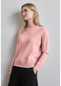 Street One Damen Strickpullover, rosa, casual, Gr. 46, unifarben mit Farbeinsatz, Strick, Obermaterial: 30% Polyester, 29% Polyacryl, 21% Viskose,