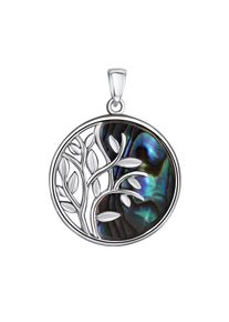 Vivance Damen Ketten-Anhänger "925-Sterling Silber rhodiniert Abalone", ONE-SIZE, Silber 925 (Sterlingsilber), 3,9 g, blau, Silber 925